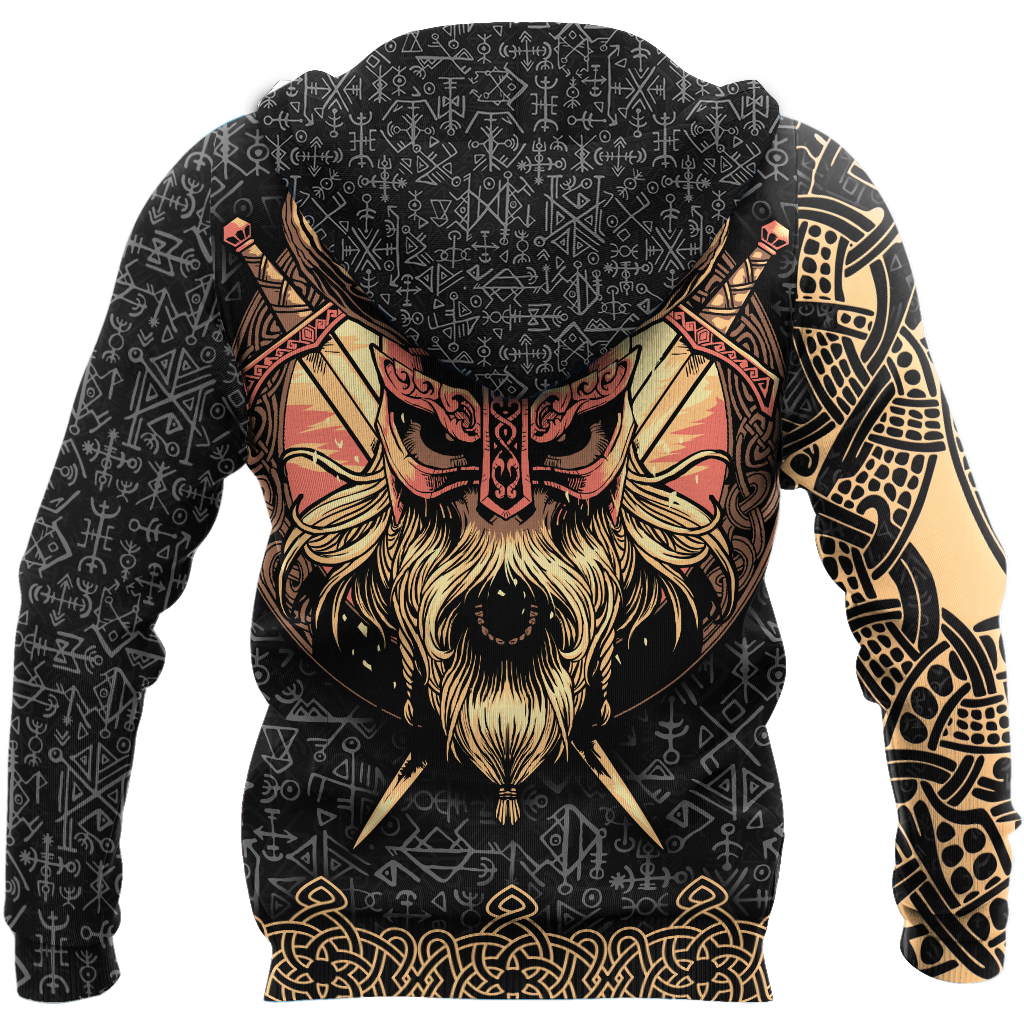 Love Skull Viking 3D all over printed for man and women QB06062004-Apparel-PL8386-Hoodie-S-Vibe Cosy™