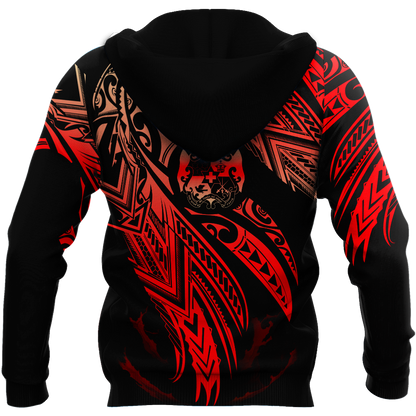 Amazing Tonga Polynesian Tattoo 3D Unisex Deluxe Hoodie ML