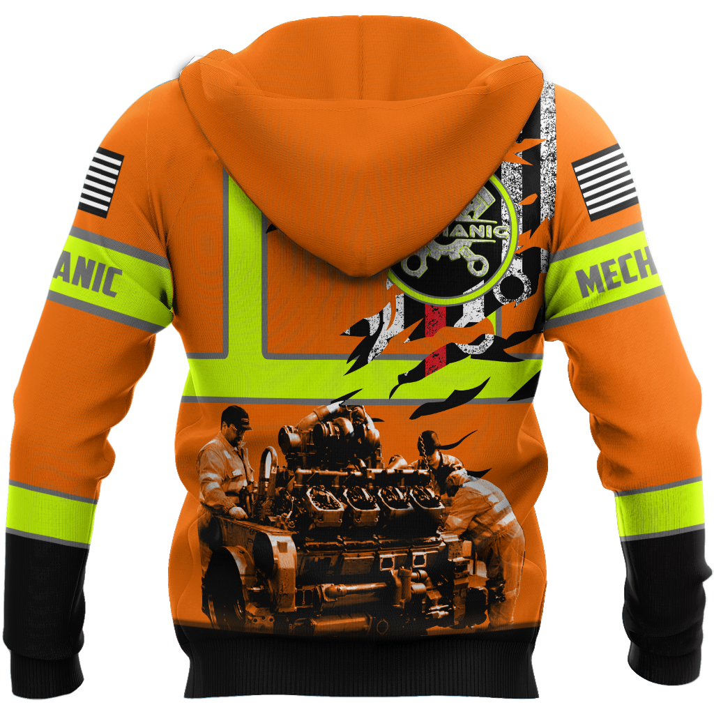 All Over Printed Mechanic Hoodie For Men and Women HHT13102006