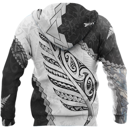 Paua Shell Maori Silver Fern 3d all over printed shirt and short for man and women-Apparel-PL8386-Hoodie-S-Vibe Cosy™