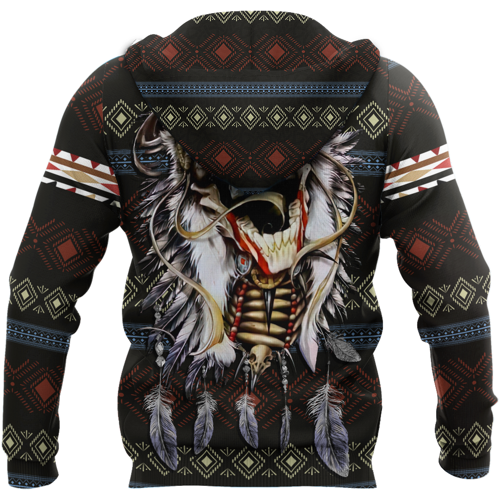 Love skull native 3D all over printed for man and women QB06122002-Apparel-PL8386-Hoodie-S-Vibe Cosy™