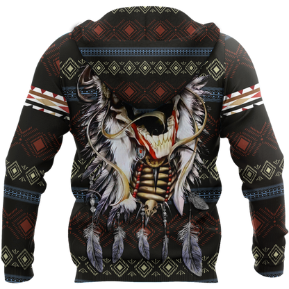 Love skull native 3D all over printed for man and women QB06122002-Apparel-PL8386-Hoodie-S-Vibe Cosy™