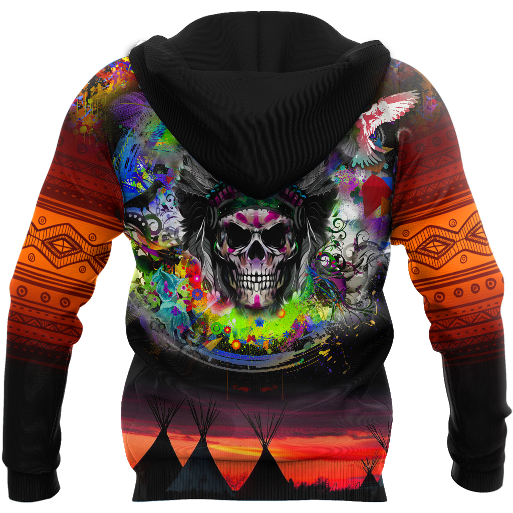 Love Skull native 3D all over printed for man and women QB06082002-Apparel-PL8386-Hoodie-S-Vibe Cosy™