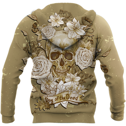 Skull day of the dead 3D all over printed for man and women QB05272003-Apparel-PL8386-Hoodie-S-Vibe Cosy™