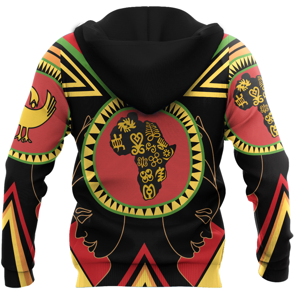 African Adinkra Sankofa Hoodie-ML