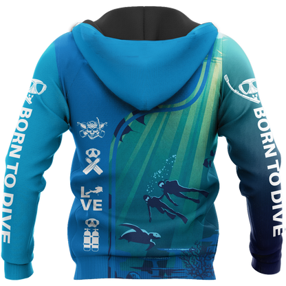 Scuba Diving 3D All Over Printed-ALL OVER PRINT HOODIES-HP Arts-Hoodie-S-Vibe Cosy™