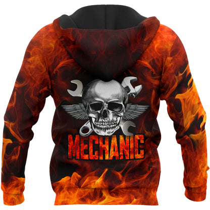 Mechanic Skull 3D All Over Printed Hoodie For Men and Women NTN09142001