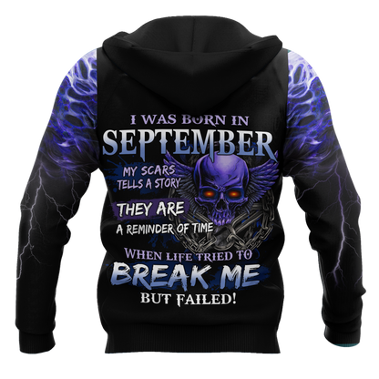 September Guy Skull 3D All Over Printed Shirts Pi24102009ST