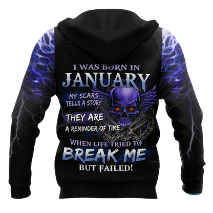 January Guy Skull 3D All Over Printed Shirts Pi24102001ST