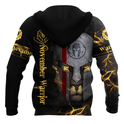 November Spartan Lion Warrior 3D All Over Printed Unisex Shirts