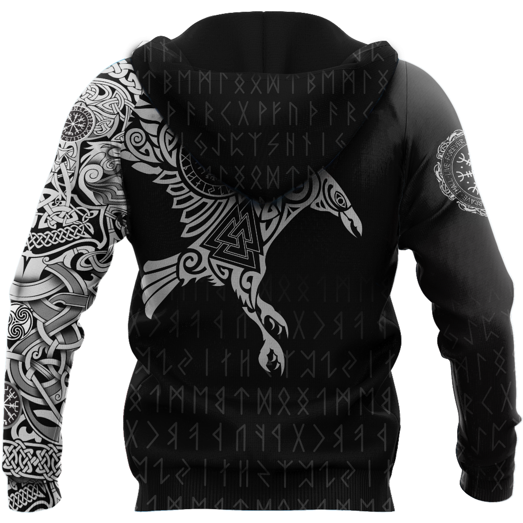 Vikings - The Raven of Odin Tattoo Custom Name-Apparel-HP Arts-Hoodie-S-Vibe Cosy™