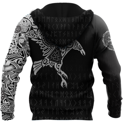 Vikings - The Raven of Odin Tattoo Custom Name-Apparel-HP Arts-Hoodie-S-Vibe Cosy™