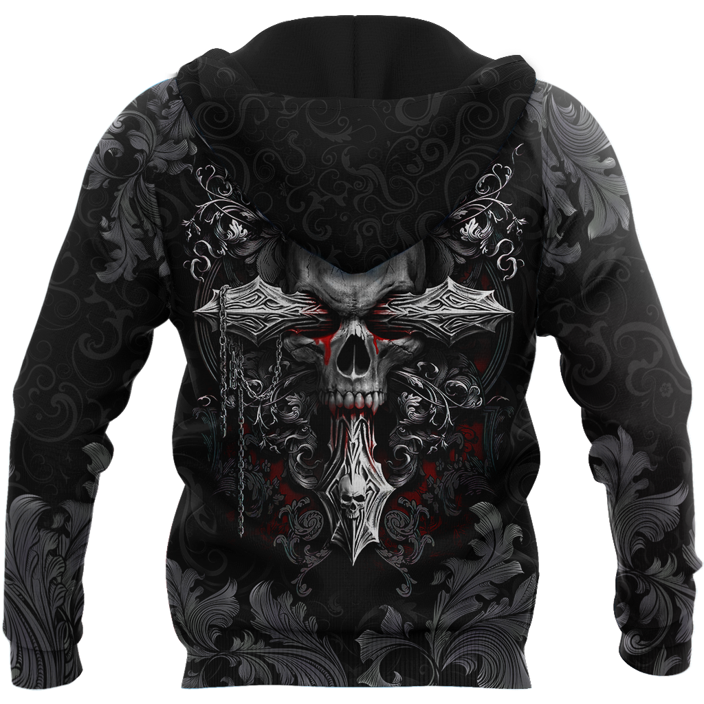 Beautiful Skull By ML-Apparel-ML-Zipped Hoodie-S-Vibe Cosy™