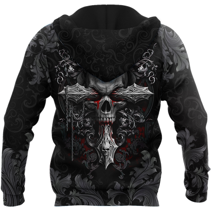 Beautiful Skull By ML-Apparel-ML-Zipped Hoodie-S-Vibe Cosy™