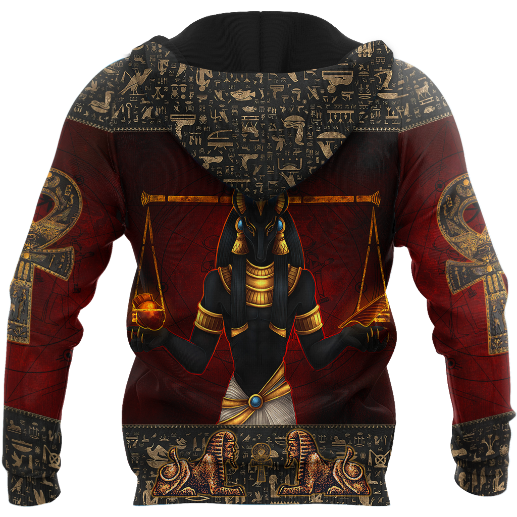Anubis Ancient Egyptian 3D All Over Printed Shirts For Men And Women JJ26062004-Apparel-MP-Hoodie-S-Vibe Cosy™