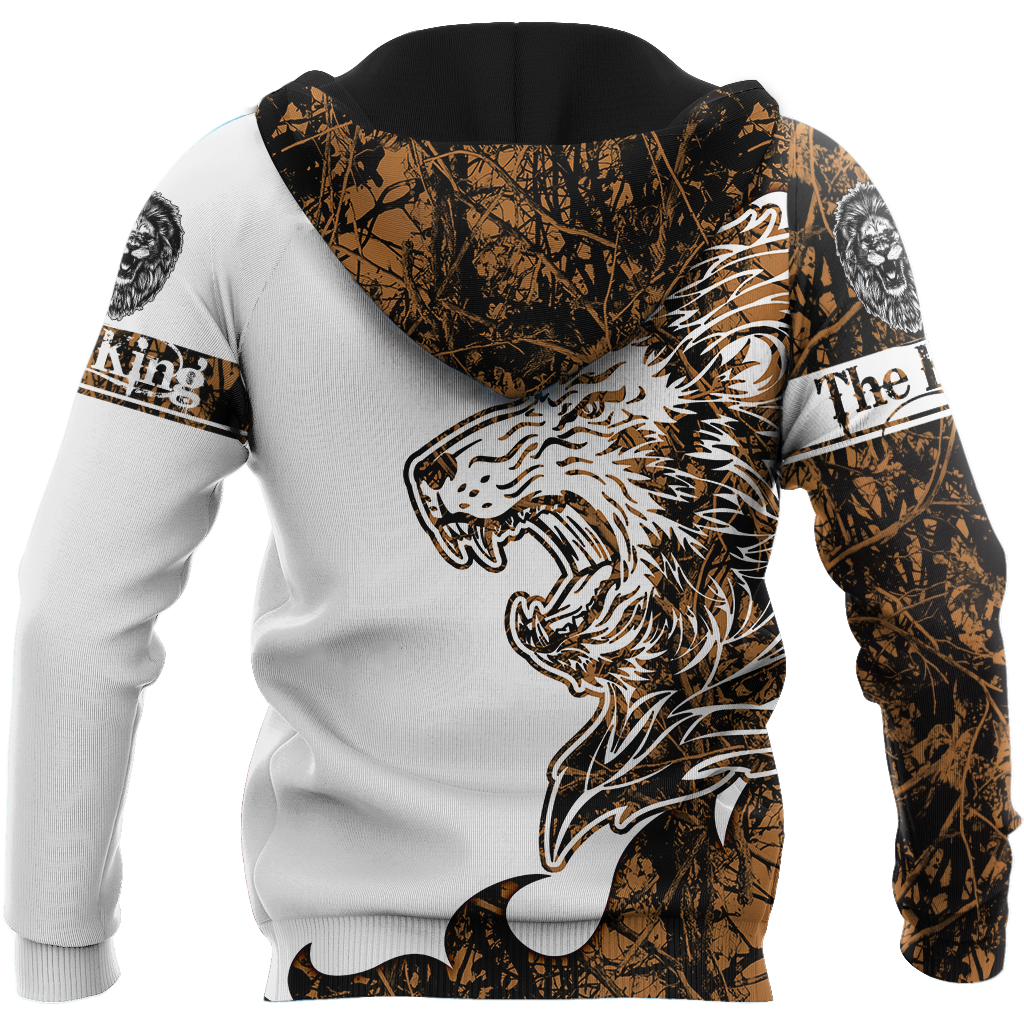 Custom Name The King Lion Tattoo Over Printed Hoodie