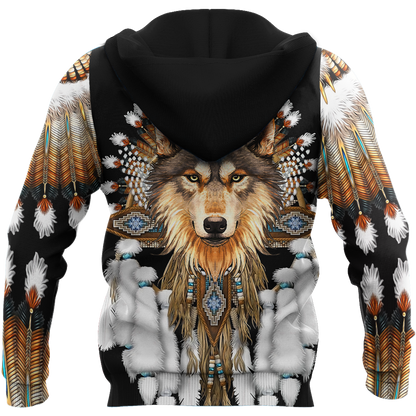 Native American Wolf 3D All Over Printed Shirts MP18052001-Apparel-MP-Hoodie-S-Vibe Cosy™