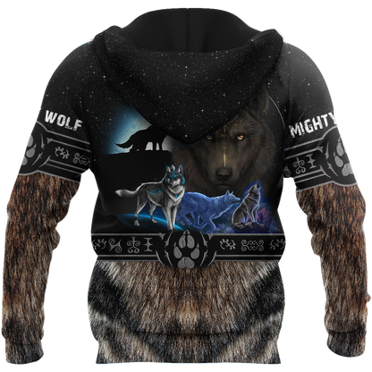 All Over Printed Viking Mighty Wolf Hoodie MEI09152005-MEI