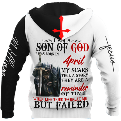 April Guy - Son of God Custome Name 3D All Over Printed Hoodie