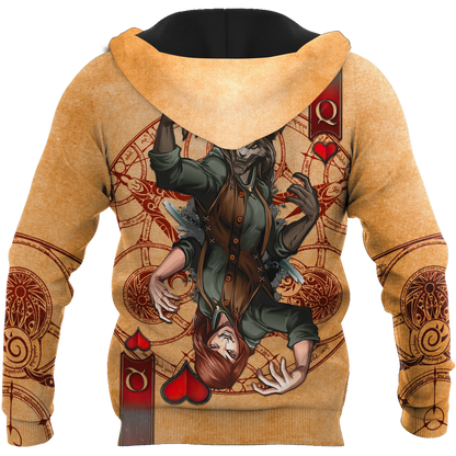 Wolf Poker All Over Printed Unisex Deluxe Hoodie ML