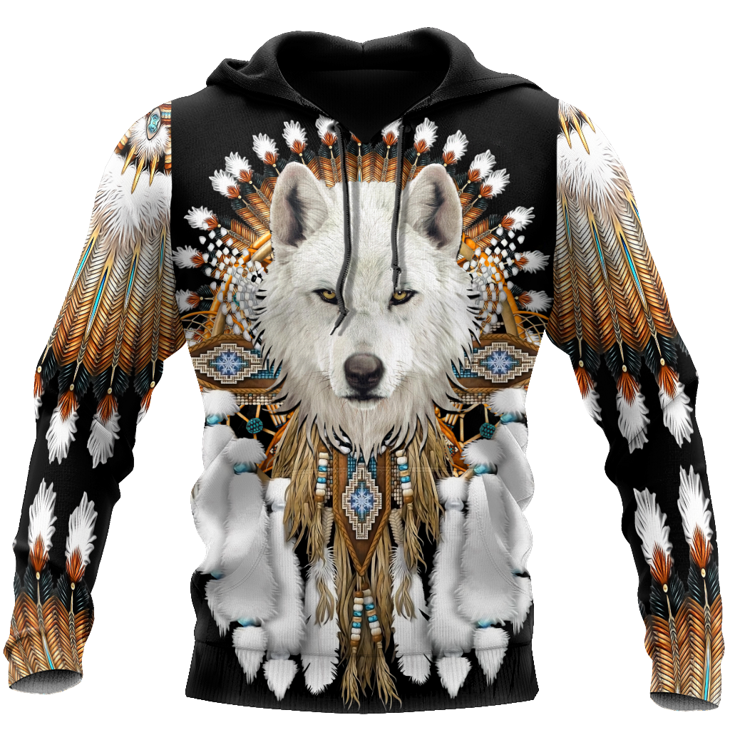 Native American Wolf 3D All Over Printed Shirts MP18052002-Apparel-MP-Hoodie-S-Vibe Cosy™