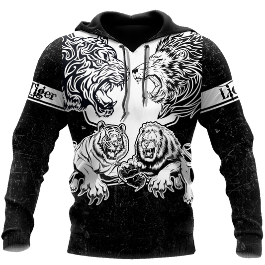 Lion vs Tiger Warrior Tattoo  3D All Over Printed  Unisex Shirts