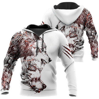 Tattoo Wolf Hoodie T Shirt For Men and Women HAC290502-NM