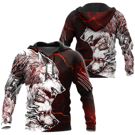 Tattoo Thunder Wolf 3D All Over Printed Shirts For Men and Women HAC030801