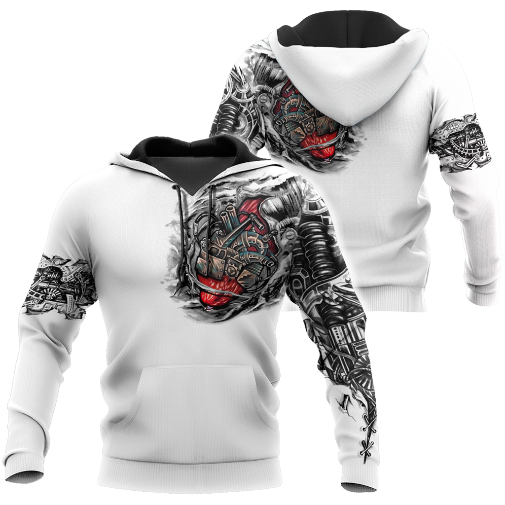 Mechanic Metal Tattoo 3D All Over Printed Shirts HAC180503-Apparel-MP-Hoodie-S-Vibe Cosy™