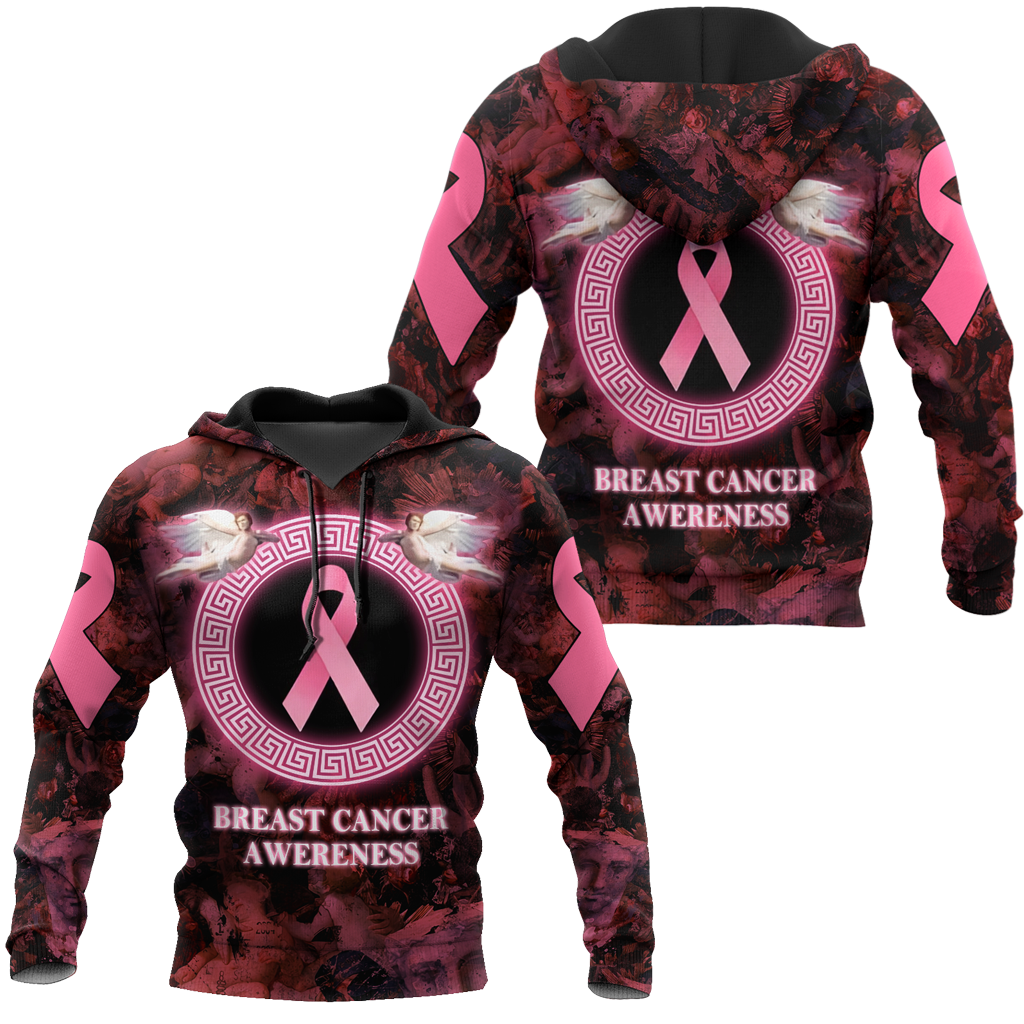 3D Angel Breast Cancer Awareness Hoodie T-Shirt Sweatshirt SU110301-Apparel-SUN-Hoodie-S-Vibe Cosy™