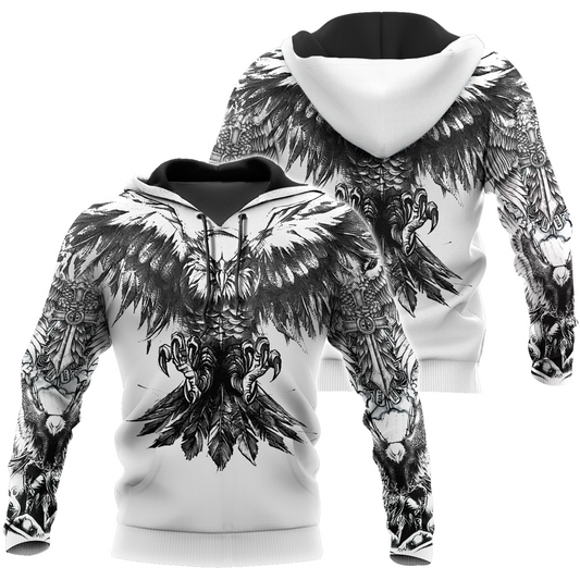 Eagle Tattoo Art Hoodie T Shirt For Men and Women HAC300504-NM-Apparel-NM-Hoodie-S-Vibe Cosy™