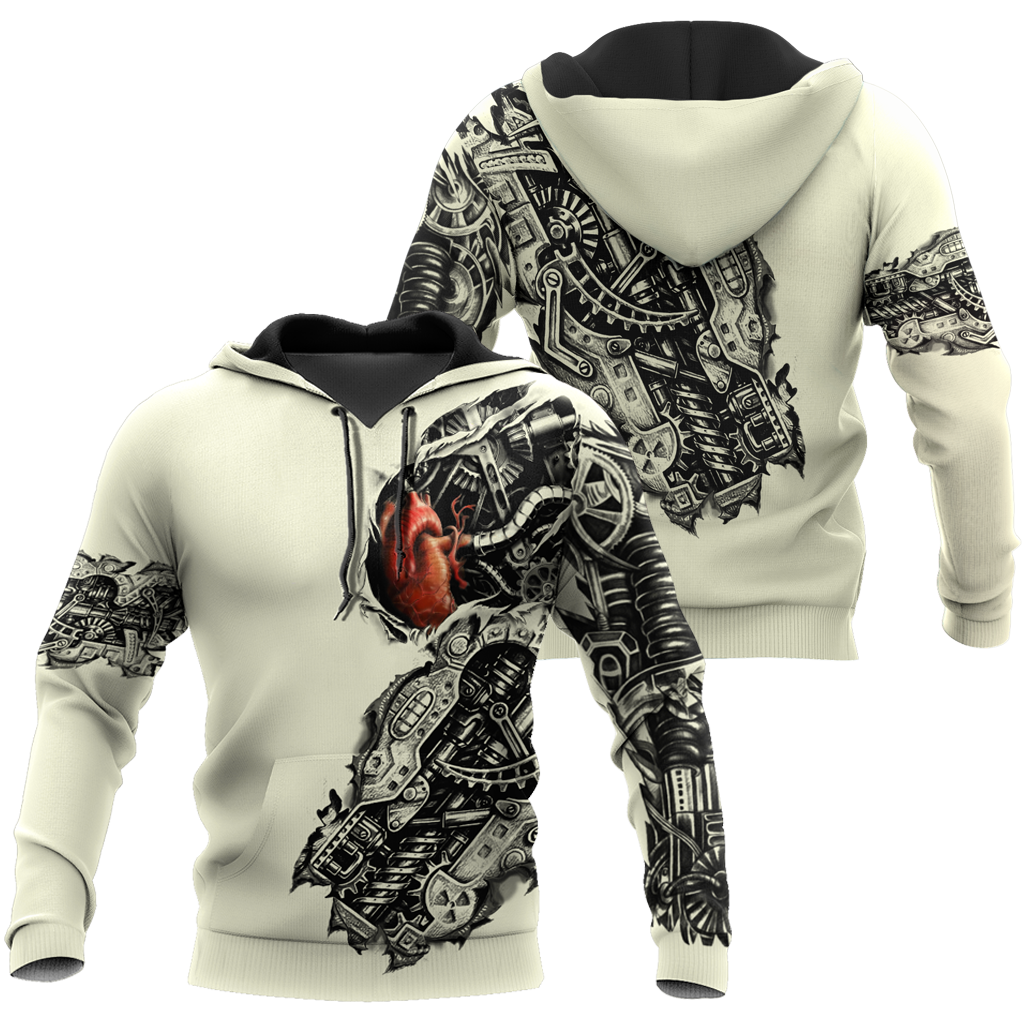 Mechanic Metal Tattoo 3D All Over Printed Shirts HAC180502-Apparel-MP-Hoodie-S-Vibe Cosy™