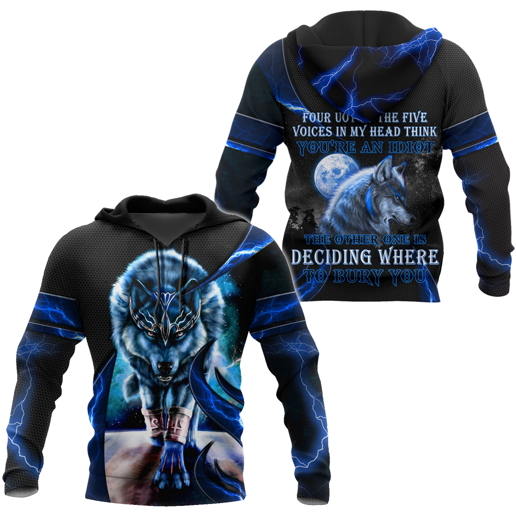 Blue Thunder Wolf 3D All Over Printed Shirts For Men and Women HAC080101