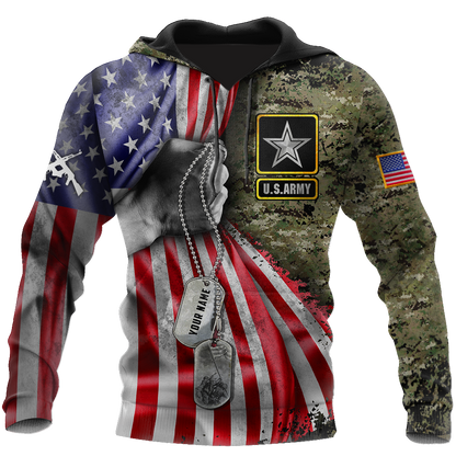 US Army tag Custom name 3D shirts for men and women