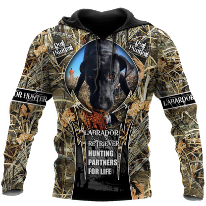 Hunting Labrador 3D Over Printed Unisex Deluxe Hoodie ML