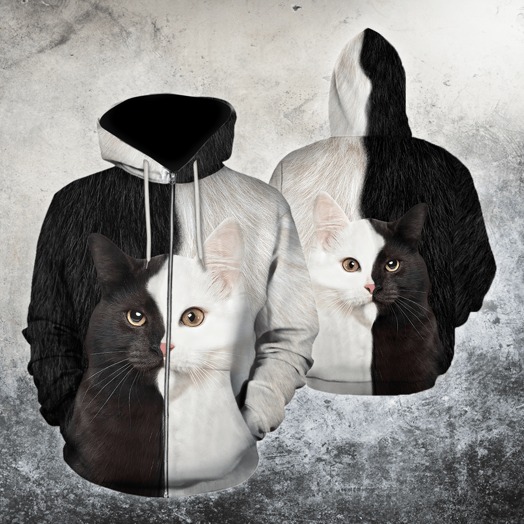 Black And White Cat Hoodie For Men And Women MH071020