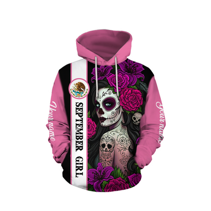 September Girl Customize Name 3D All Over Printed Shirts For Women MH10112009