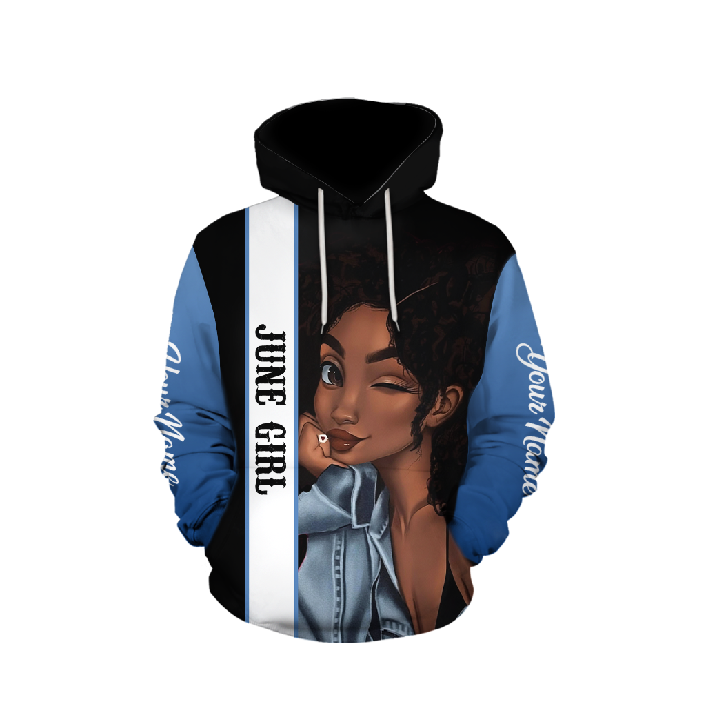 June Girl Cuztomize Name 3D All Over Printed Unisex Hoodie