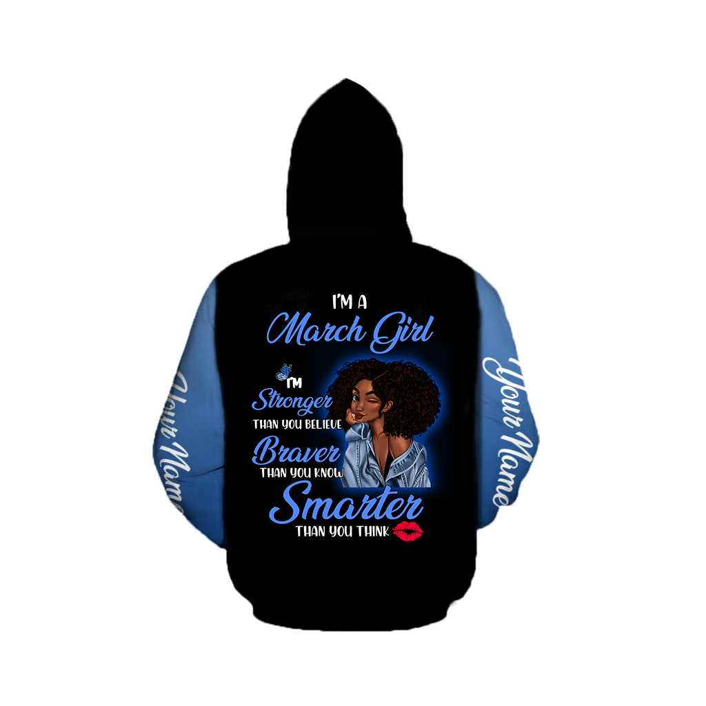 March Girl Customize Name 3D All Over Printed Shirts For Women MH1011200S3
