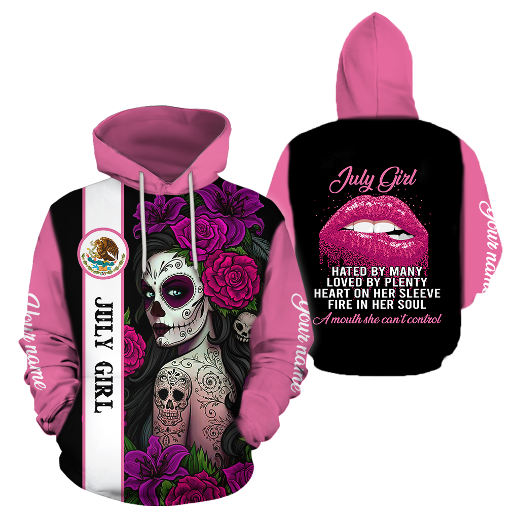 July Girl Customize Name 3D All Over Printed Shirts For Women MH10112007