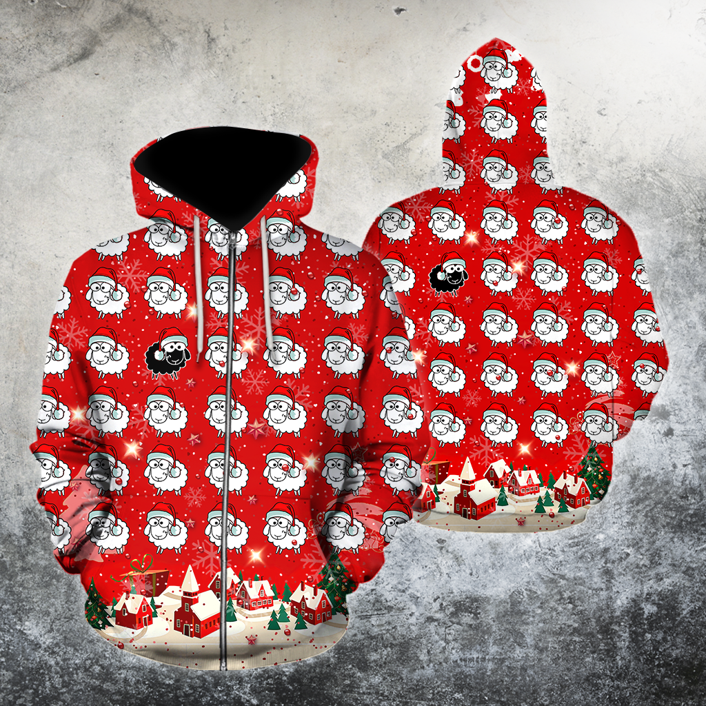 Sheep Lover Merry Christmas 3D All Over Printed Shirts For Men And Woman