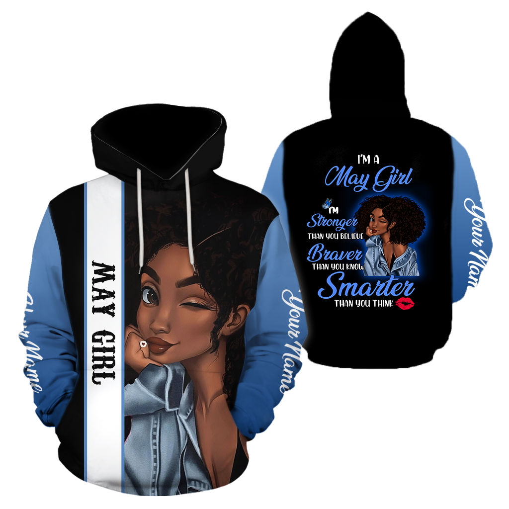 May Girl Customize Name 3D All Over Printed  Unisex Hoodie
