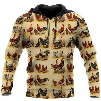 Premium Rooster 3D All Over Printed Unisex Shirts