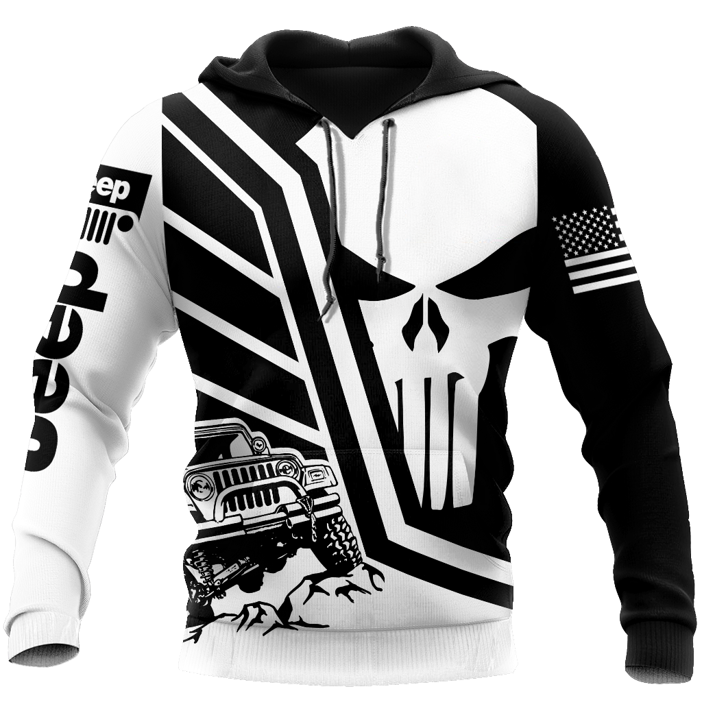 Jeep Skull Black and White Unisex Shirts DL20302001S