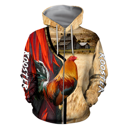 Premium Rooster 3D All Over Printed Unisex Shirts