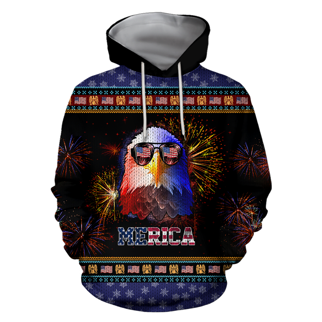 Merica Eagle 3D Hoodie Shirt For Men And Women LAM2002104