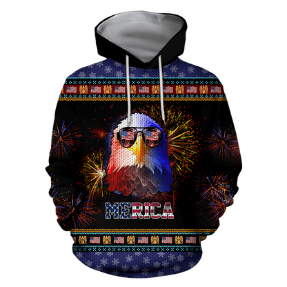 Merica Eagle 3D Hoodie Shirt For Men And Women LAM2002104