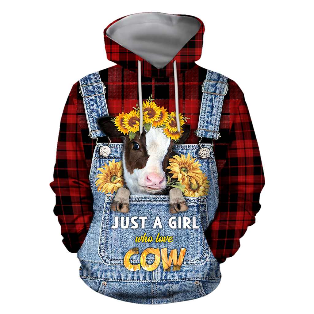 Farmer Style Cow Sunflower 3D All Over Print  Hoodie TR0909203