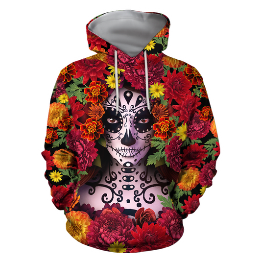 All Over Printed Mexican Day Of The Dead Hoodie TR0409206-MEI