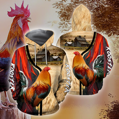 Premium Rooster 3D All Over Printed Unisex Shirts